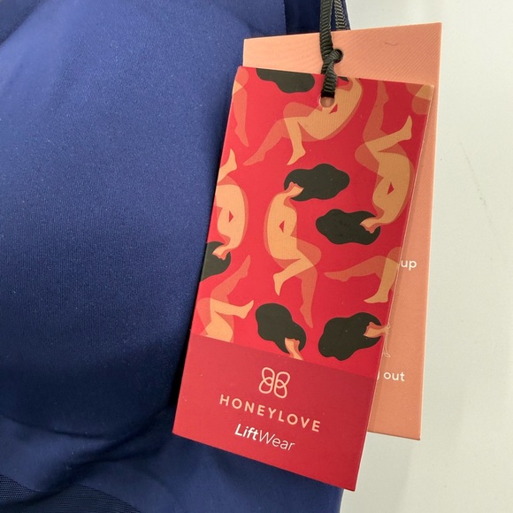 Honeylove LiftWear Tank XL Navy Built-In Bra Smoothing Shapewear Cami Luxury - Picture 13 of 15